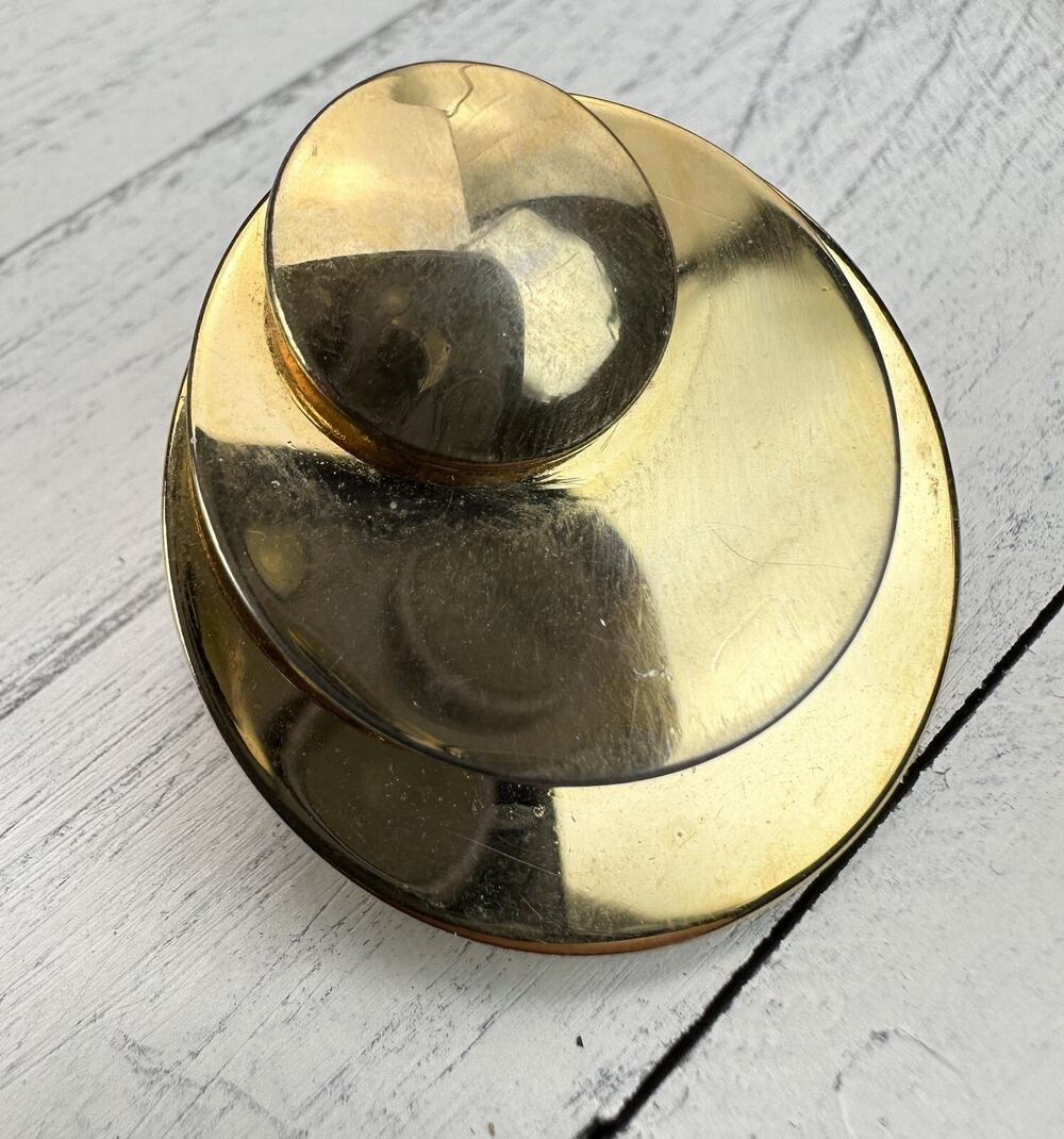 Vintage Layered MCM Circles Gold-Tone Brooch Pin Scarf Clip